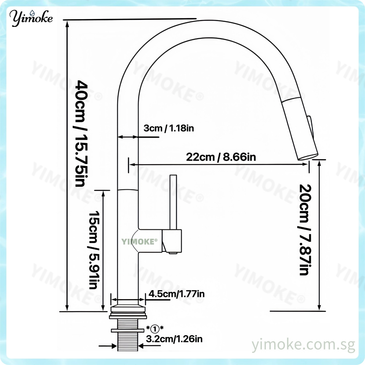 YIMOKE DP402 Size Diagram
